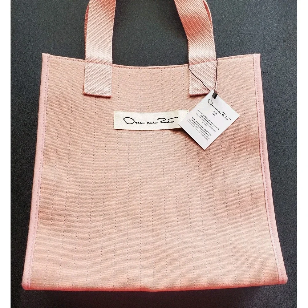 Oscar De La Renta‎ Fragrances GWP Small Tote Bag NEW Pink Recycled Canvas Blend